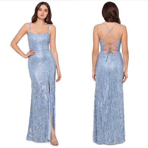 Tie back sequin fringe gown - Picture 12 of 12